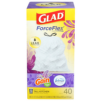 Glad Force Flex With Gain Lavender Scent Tall Kitchen Drawstring Bags - 40 Count