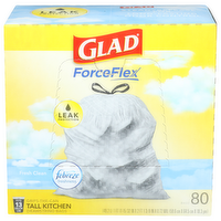 Glad Force Flex Grips-The-Can Tall Kitchen Drawstring Bags - 80 Count