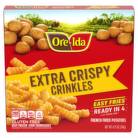 Ore-Ida Extra Crispy Crinkles Easy Fries French Fried Microwavable Frozen Potatoes, Box - 4.75 Ounce
