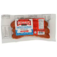 RICHARDS CAJUN FOODS V.p. Smoked Pork & Beef Sausage - 16 Ounce