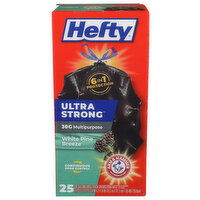 Hefty Trash Bags, Drawstring, White Pine Breeze, Large - 25 Count
