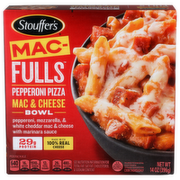 Stouffer's Pepperoni, Mozzarella, & White Cheddar Mac & Cheese With Marinara Sauce Bowl Mac-Fulls Pizza Mozzarella, & Mac & Cheese - 14 Ounce