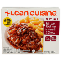 Lean Cuisine Macaroni & Cheese Features Salisbury Steak - 9.5 Ounce