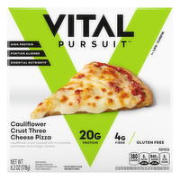 Vital Pursuit Cauliflower Crust Three Cheese Pizza, High Protein, Glp-1 Friendly, Gluten Free, Frozen Meal - 6.2 Ounce