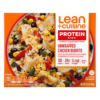 Lean Cuisine Frozen Meal Unwrapped Chicken Burrito, Protein Kick Microwave Meal, Burrito Dinner, Dinner For One - 9.5 Ounce