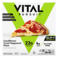 Vital Pursuit Cauliflower Crust Pepperoni Pizza, High Protein, Glp-1 Friendly, Gluten Free, Frozen Meal - 6.3 Ounce