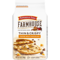 Pepperidge Farm Farmhouse Thin & Crispy Toffee Milk Chocolate Cookies, Bag - 6.9 Ounce