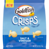 Pepperidge Farm Goldfish Crisps Salt & Vinegar Flavored Baked Chip Crackers, Bag - 6.25 Ounce