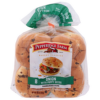 Pepperidge Farm Onion With Poppy Seeds Bakery Classics Hamburger Buns - 1.875 Ounce - 8 Count