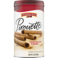 Pepperidge Farm Pirouette Cookies, Chocolate Fudge Créme Filled Wafers, Tin - 13.5 Ounce