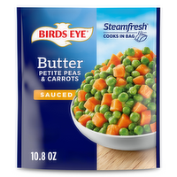 Birds Eye Steamfresh Sauced Butter Petite Peas And Carrots, Frozen Vegetables - 10.8 Ounce