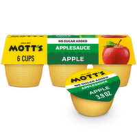 Mott's No Sugar Added Applesauce Cups - 0.65 Ounce - 6 Count