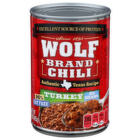Wolf Brand Chili No Beans Authentic Texas Recipe Turkey - 15 Ounce
