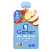 Gerber Stage 2 Baby Food, Apple Strawberry Banana Puree Pouch - 3.5 Ounce