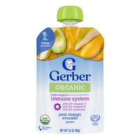 Gerber Stage 2 Baby Food, Organic Pear Mango Avocado, Food Pouches, Puree - 3.5 Ounce