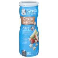 Gerber Snacks For Baby Puffs Strawberry Apple Grain & Grow - 1.48 Ounce