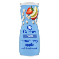 Gerber Snacks For Baby Puffs Strawberry Apple Stage 3 Grain Led Feeding - 1.48 Ounce