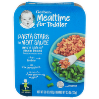 Gerber Mealtime For Toddler Pasta Stars In Meat Sauce And a Side Of Green Beans - 6.8 Ounce