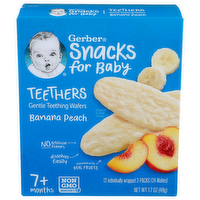 Gerber Snacks For Baby Banana Peach Gentle Teething Wafers - 0.142 Ounce - 12 Count