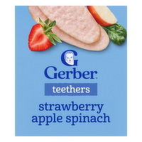 Gerber Snacks For Baby Strawberry Apple Spinach Gentle Teething Wafers Stage 3 Food - 1.7 Ounce