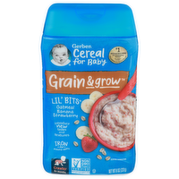 Gerber Cereal For Baby Oatmeal Banana Strawberry Grain & Grow - 8 Ounce