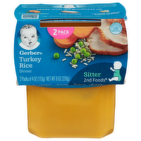 Gerber Sitter 2nd Foods Turkey Rice Dinner - 4 Ounce - 2 Count