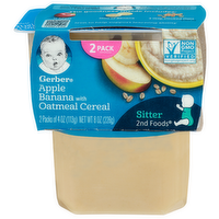 Gerber Apple Banana With Oatmeal Cereal Sitter 2nd Foods - 4 Ounce - 2 Count