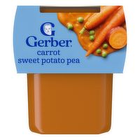 Gerber Natural For Baby Carrot Sweet Potato Pea Veggie Power Stage 2 Food Puree Tubs - 8 Ounce