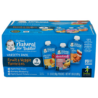 Gerber Natural For Toddler Fruit & Veggie Favorites - 3.5 Ounce - 9 Count
