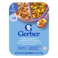 Gerber Toddler Food, Mashed Potatoes & Beef In Gravy, Mealtime For - 6.67 Ounce