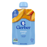 Gerber Stage 2 Baby Food, Mango Puree Pouch - 12 Count