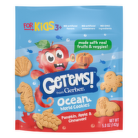 Get'Ems! From Gerber Pumpkin, Apple & Cinnamon Ocean World Cookies, Kids Snack Made With Real Veggies & Fruits, Iron & Vitamin E - 5 Ounce