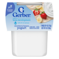 Gerber Stage 3 Baby Food, Strawberry Banana Yogurt Puree Tubs - 8 Ounce