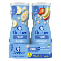 Gerber 3rd Food Variety Pack Strawberry Apple & Banana Puffs - 5.92 Ounce