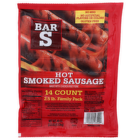 Bar S Hot Smoked Sausage - 2.857 Ounce - 14 Count