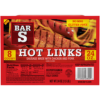 BAR-S Hot Links Are Fully Cooked, Spicy Sausage - 24 Ounce