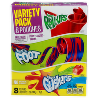 General Mills Fruit Roll-Ups By The Foot Gushers Variety Pack Flavored Snacks - 0.638 Ounce - 8 Count