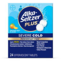 Alka-Seltzer Plus Severe Cold, Effervescent Tablets, Orange Zest Flavor - 24 Each