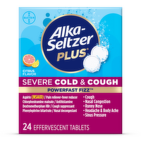 Alka-Seltzer Plus Citrus PowerFast Fizz Severe Cold & Cough Treatment - 24 Count