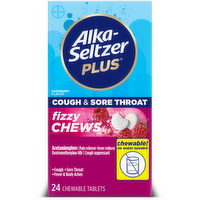 ALKA-SELTZER PLUS Asp Cough & St Adult Fizzychews - 24 Count