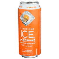 SPARKLING ICE + Caffeine Orange Passion Fruit + Caffeine Flavored Sparkling Water Tropical Punch - 16 Fluid Ounce