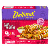 Delimex Beef Taquitos Frozen Snacks, Box - 20 Ounce