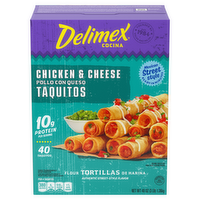Delimex Chicken & Cheese Taquitos Frozen Snacks, Box - 48 Ounce