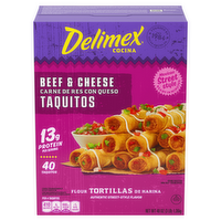 Delimex Beef & Cheese Taquitos Frozen Snacks, Box - 48 Ounce