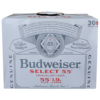 Budweiser Select 55 Premium Light Lager - 12 Fluid Ounce - 30 Count