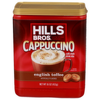 Hills Bros. English Toffee Cappuccino Café Style Drink Mix - 16 Ounce