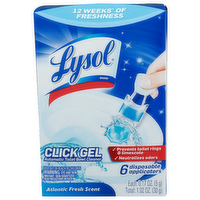 Lysol Atlantic Fresh Scent Brand Click Gel Automatic Toilet Bowl Cleaner - 0.17 Ounce - 6 Count