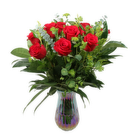 Dozen Rose Vase Arrangment - 1 Each