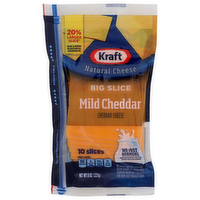 Kraft Cheddar Cheese Mild Big Slice - 0.8 Ounce - 10 Count