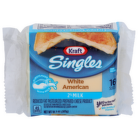 Kraft Reduced Fat Pasteurized Prepared Cheese Product White American - 0.669 Ounce - 16 Count